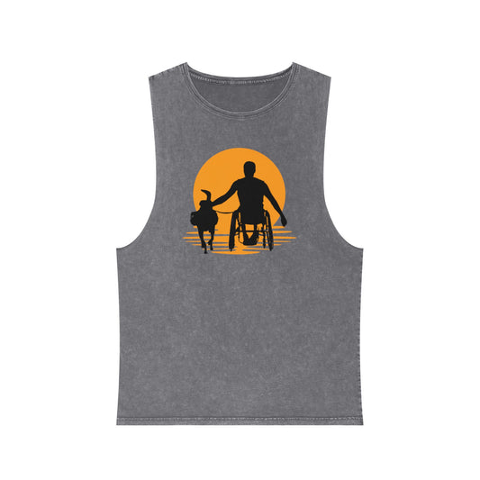 Embracing Friendship Tank Top - Unisex Stonewash Style