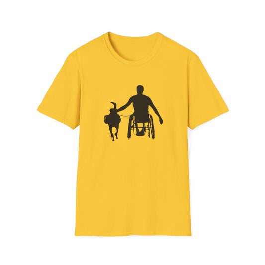 Empathy in Motion Unisex Softstyle T-Shirt – Inclusive Design for Pet Lovers