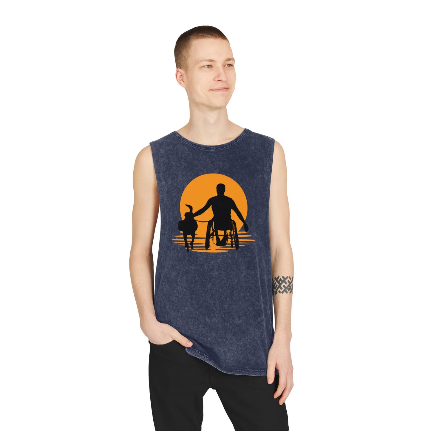 Embracing Friendship Tank Top - Unisex Stonewash Style
