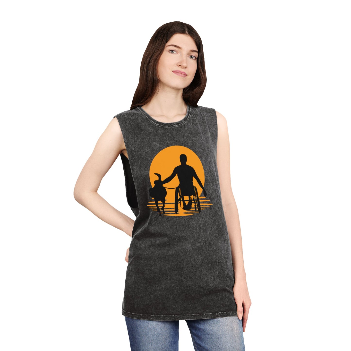 Embracing Friendship Tank Top - Unisex Stonewash Style