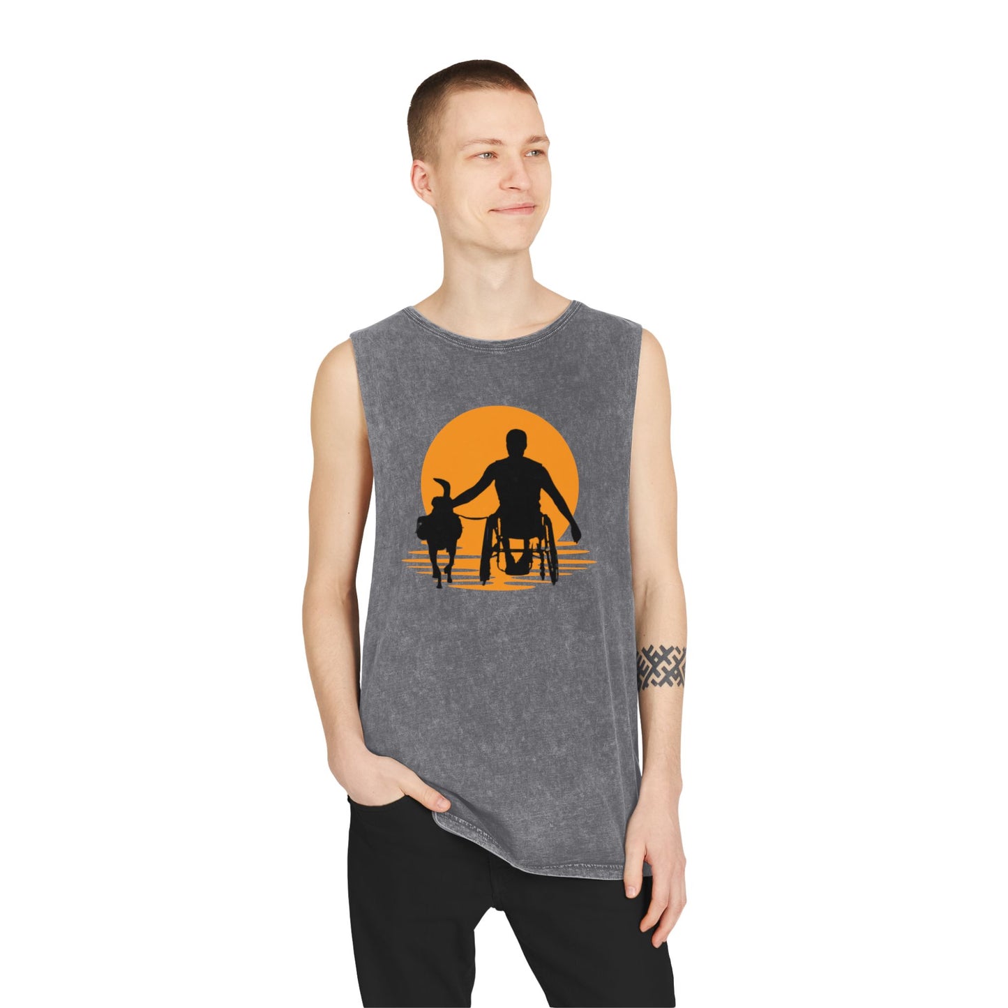 Embracing Friendship Tank Top - Unisex Stonewash Style