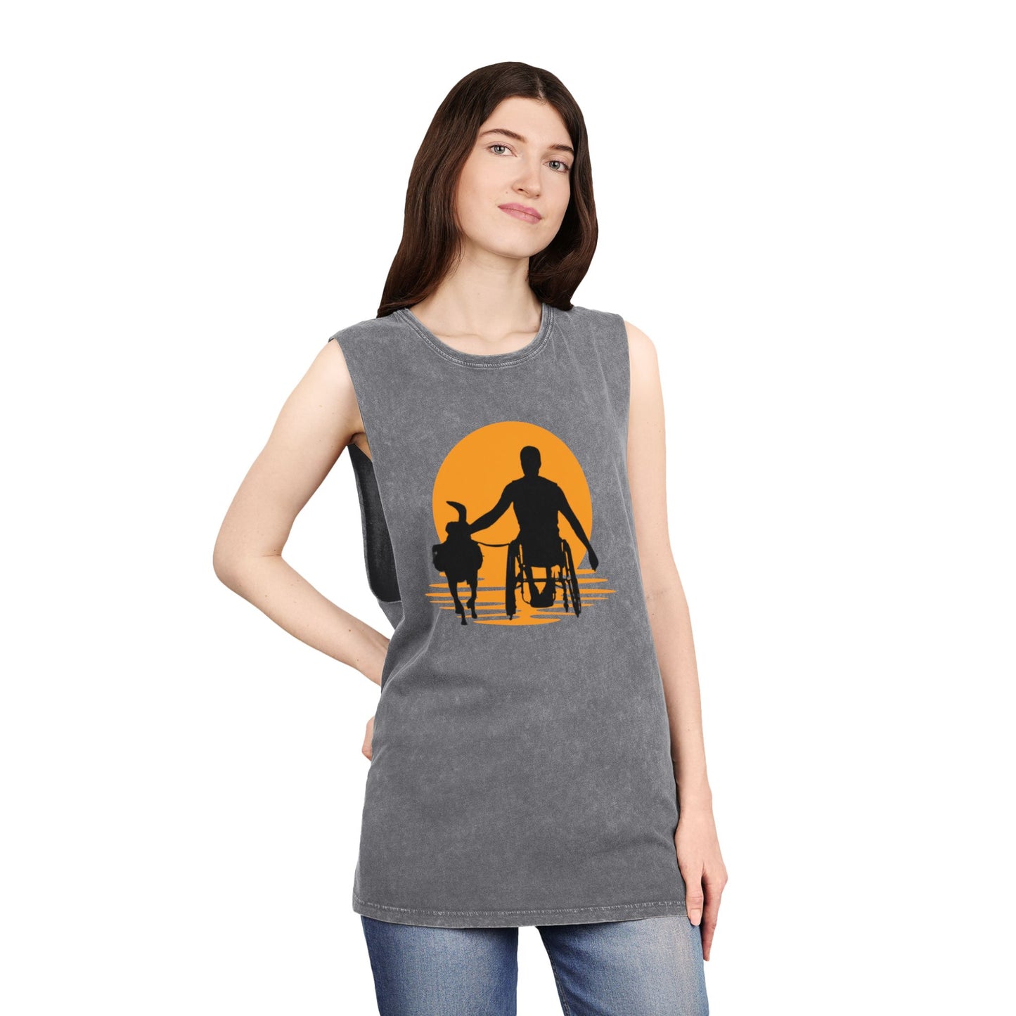 Embracing Friendship Tank Top - Unisex Stonewash Style
