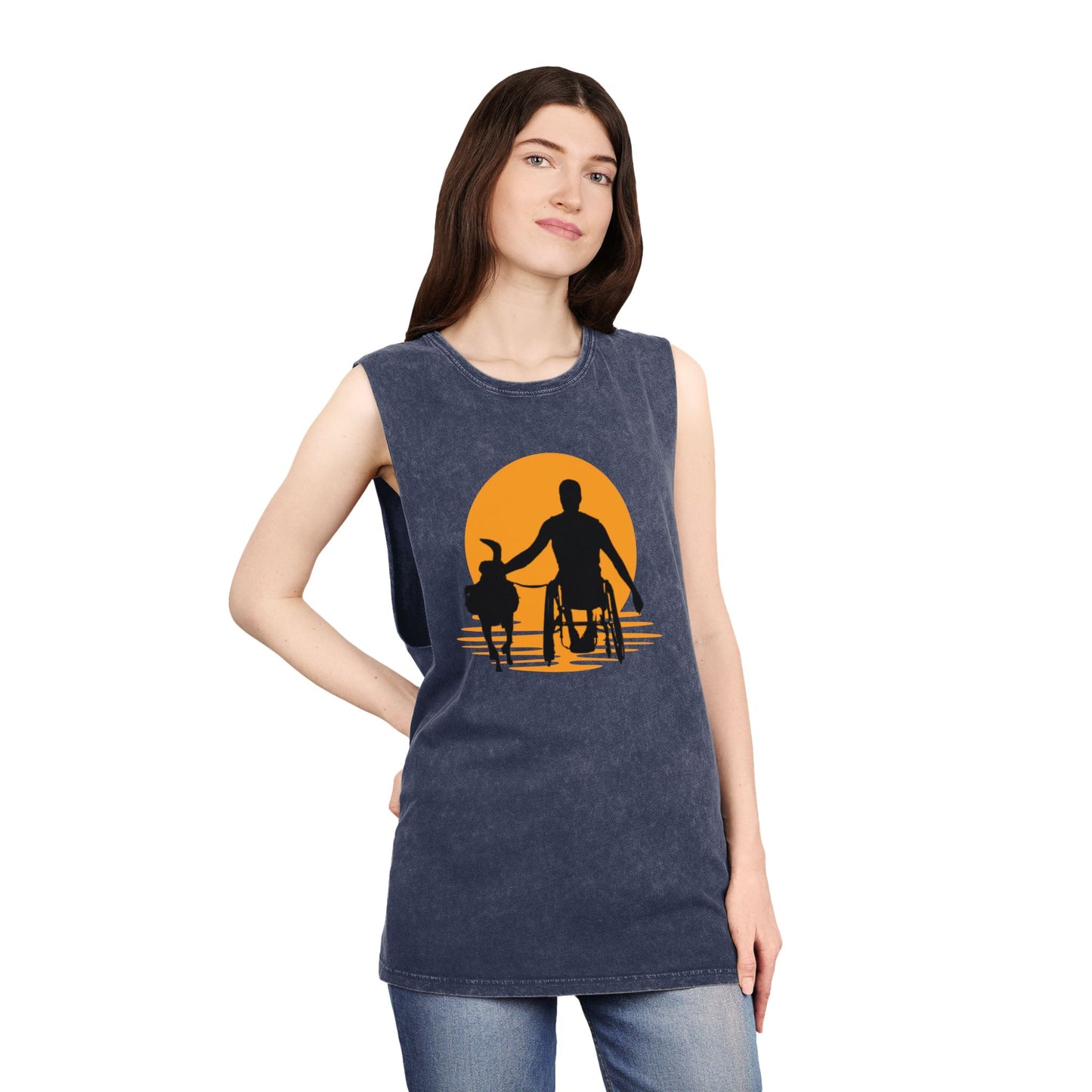 Embracing Friendship Tank Top - Unisex Stonewash Style